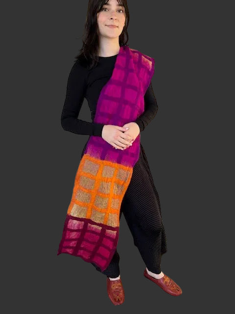 Window Pane Felted scarf