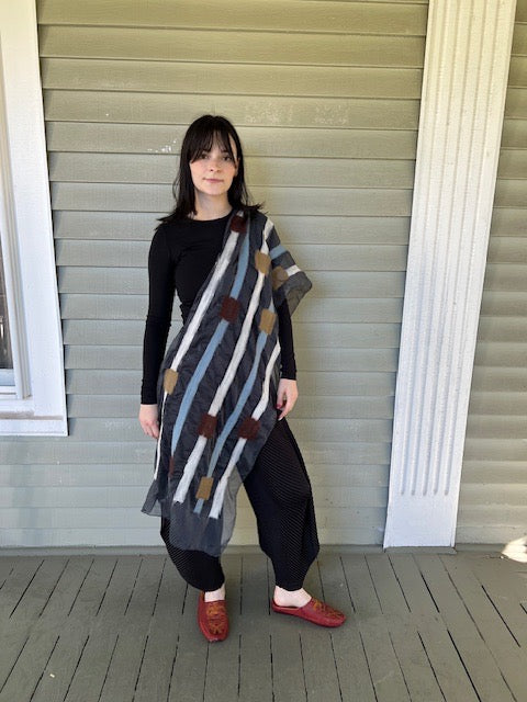 Stripes And Squares Felted Scarf