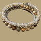 Memory Wire Wrap Bracelet with Crystals and Beads