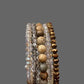 Memory Wire Wrap Bracelet with Crystals and Beads