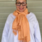 Rayon Scarf with Fringe (White, Peach, or Rust)