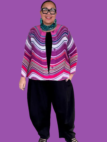 Vanite Couture Swirl Jacket/Blouse (Rose Multi, or Orange Multi)