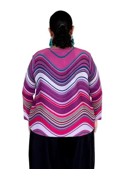 Vanite Couture Swirl Jacket/Blouse (Rose Multi, or Orange Multi)