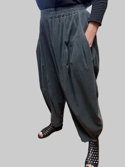 Transparent Bubble Micro Corduroy Pants (Black, Beige, Olive, Charcoal, Navy)