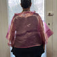 DTH Shimmering Silk Organza Cropped Top (Pink)
