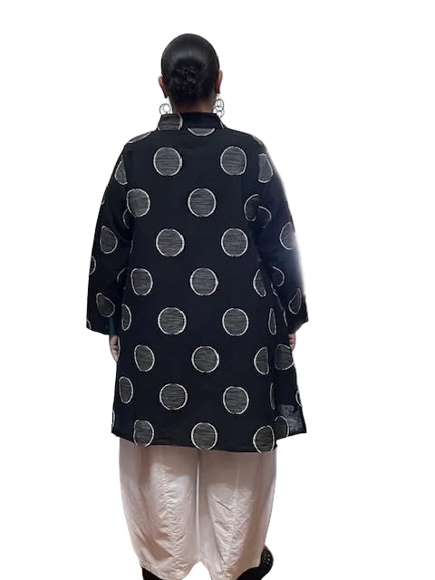 Cheyenne 100% Linen Offcenter Button-Up Trapeze Shirt