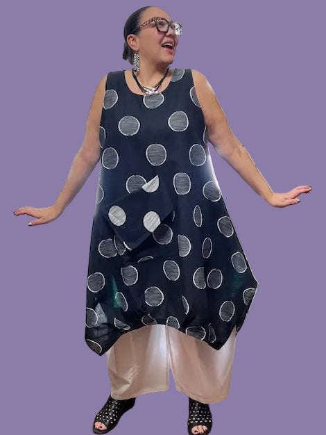 Cheyenne 100% Linen Sleeveless Bubble Dress (Black or White)