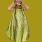 DTH Green, Gold, and Silver Metallic Bubble Dress