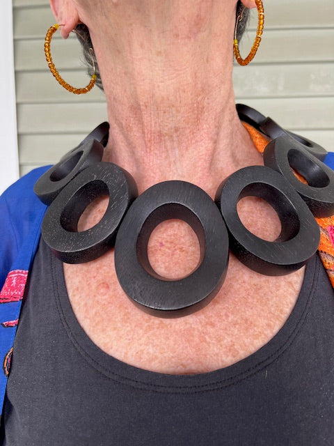 Monies Wooden Circle Necklace