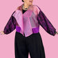 DTH 100% Silk Organza Mixed Fabric Cropped Jacket
