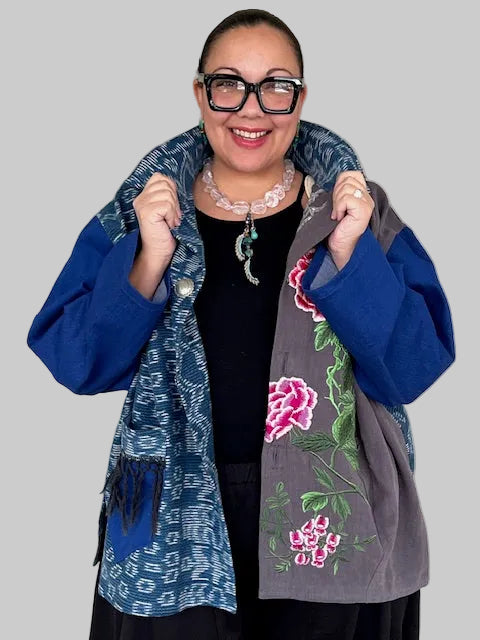 DTH Handwoven Maya Jacket Mixed Fabric