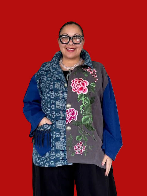 DTH Handwoven Maya Jacket Mixed Fabric