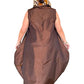 DTH Chocolate Brown Silk Taffeta Chains Bubble Cowl Dress
