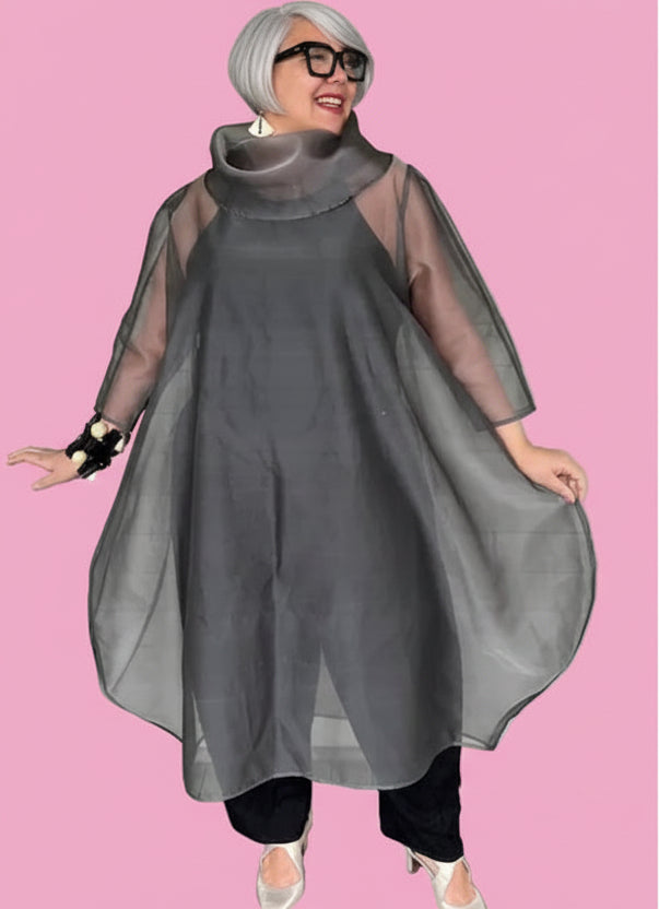 DTH 100% Silk Organza Bubble Coverup