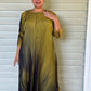 Vanite Couture Mustard/Black Pleated Dress