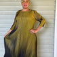 Vanite Couture Mustard/Black Pleated Dress