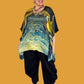 100% Silk Watercolor Kaftan (Green/Gold or Orange/Gold)