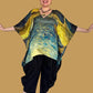 100% Silk Watercolor Kaftan (Green/Gold or Orange/Gold)