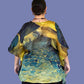100% Silk Watercolor Kaftan (Green/Gold or Orange/Gold)