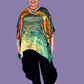 100% Silk Watercolor Kaftan (Green/Gold or Orange/Gold)