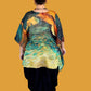 100% Silk Watercolor Kaftan (Green/Gold or Orange/Gold)