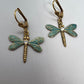 Swarovski Dragonfly Lever Back Earrings (Light Green)