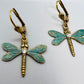 Swarovski Dragonfly Lever Back Earrings (Light Green)