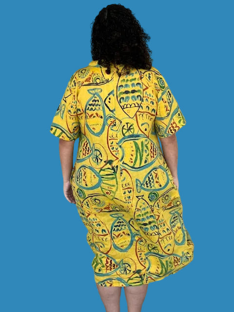 Transparente Cowl Dress (Blue, Kiwi, or Yellow)