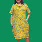 Transparente Cowl Dress (Blue, Kiwi, or Yellow)