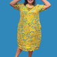 Transparente Cowl Dress (Blue, Kiwi, or Yellow)