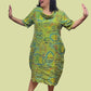 Transparente Cowl Dress (Blue, Kiwi, or Yellow)