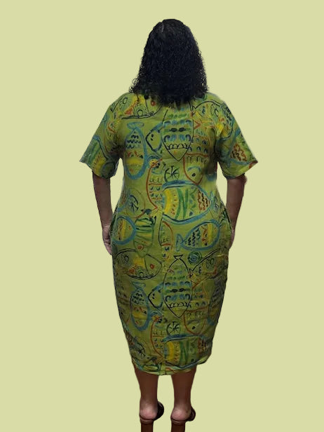 Transparente Cowl Dress (Blue, Kiwi, or Yellow)