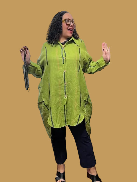 Transparente Big Striped Shirt (Kiwi or Blue)