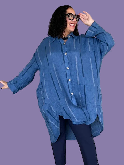 Transparente Big Striped Shirt (Kiwi or Blue)