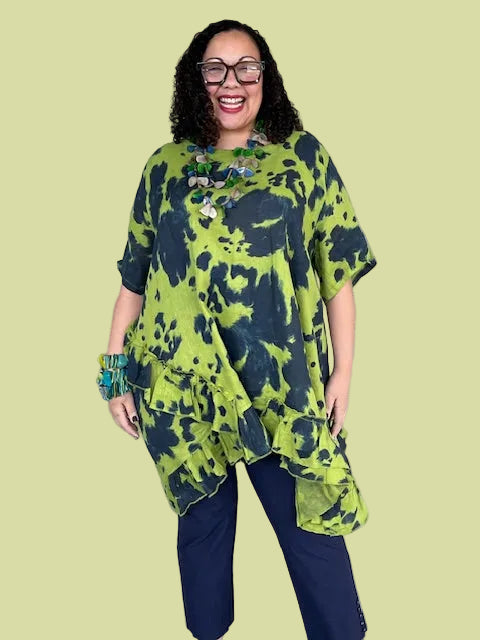 Transparente Ruffled Tie Dyed Tunic