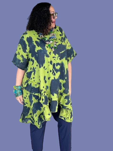 Transparente Ruffled Tie Dyed Tunic