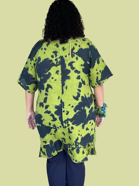 Transparente Ruffled Tie Dyed Tunic