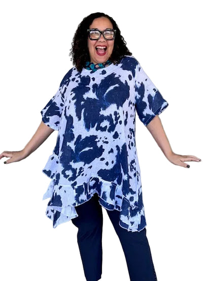 Transparente Ruffled Tie Dyed Tunic