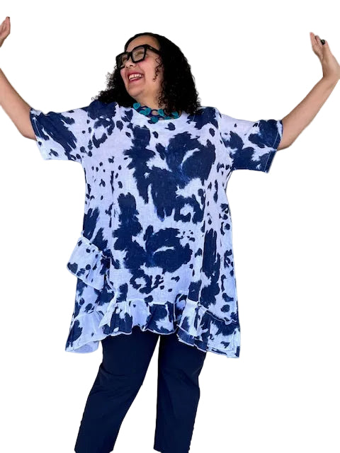 Transparente Ruffled Tie Dyed Tunic