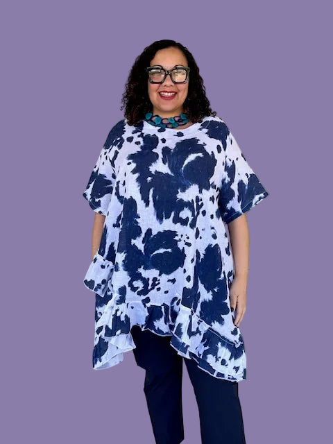 Transparente Ruffled Tie Dyed Tunic