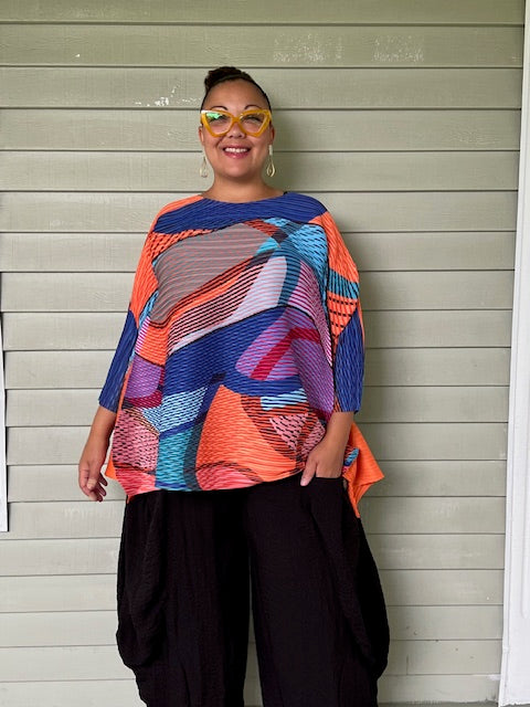 Vanite Couture Pleated  Tunic Top (2 Color)