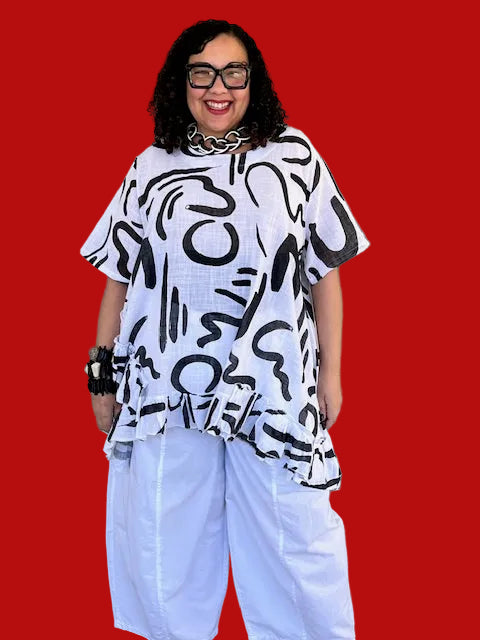 Transparente Ruffled Gibberish Tunic