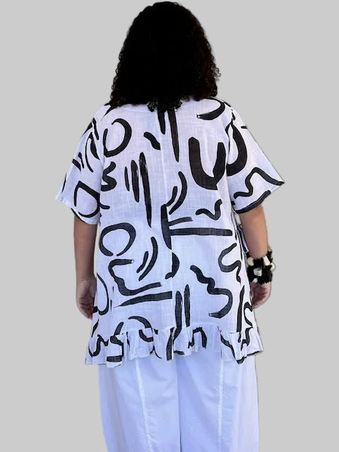 Transparente Ruffled Gibberish Tunic