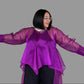 DTH 100% Silk Organza Double Waterfall Top