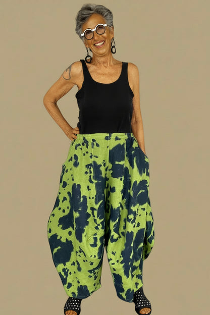 Transparente Side Panel Tie Dyed Pants (Kiwi or White)