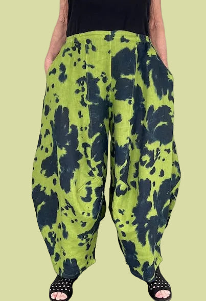 Transparente Side Panel Tie Dyed Pants (Kiwi or White)
