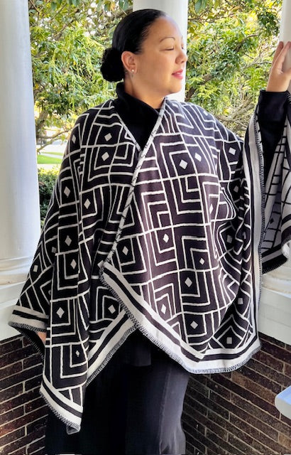 Reversible Diamond Ruana Wrap