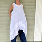 Transparent 100% Linen Long Layered Tank (Green, Black, White or Red )