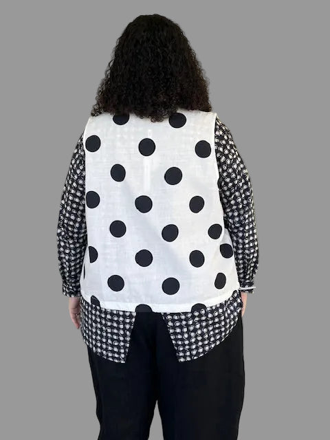 Vanite Couture Big Pocket Polka Dot Vest