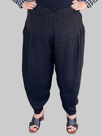 Transparente 100% Linen Barrel Linda Pants (Yellow, Red, Olive, Black, or White)
